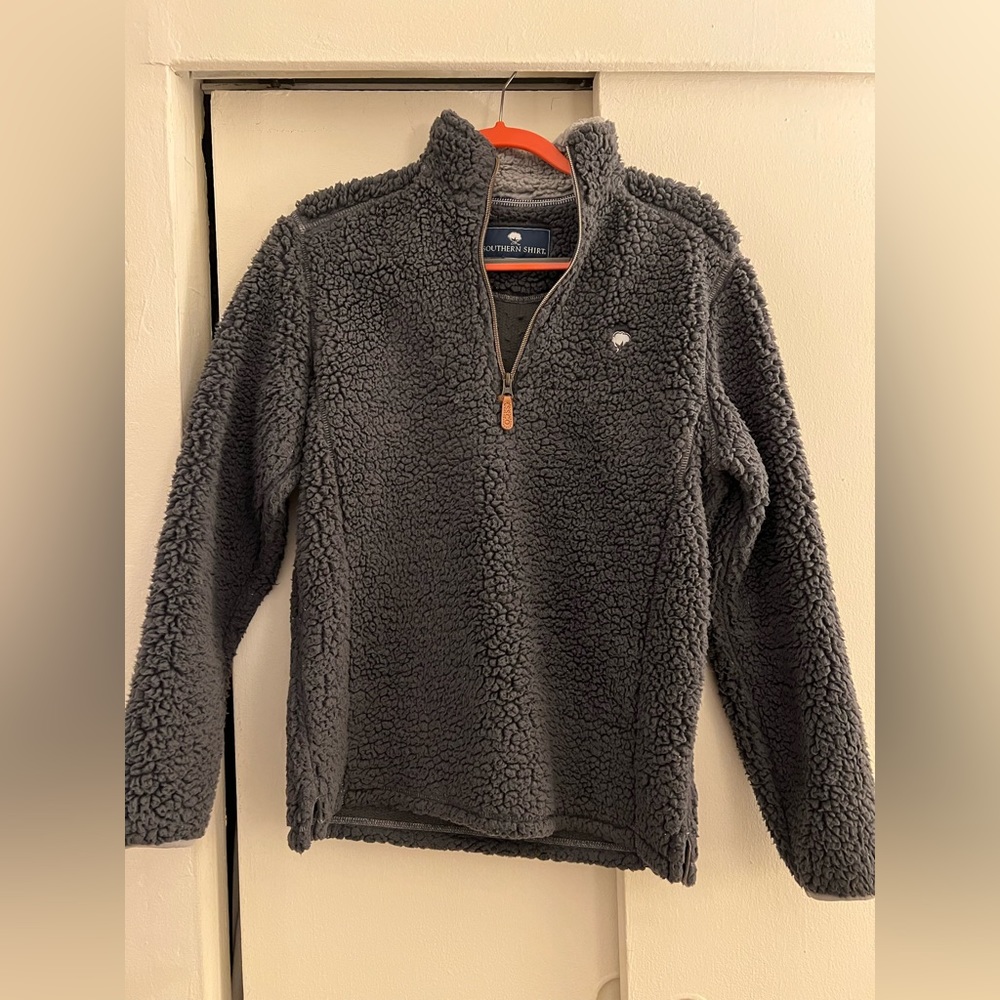 Grey Fuzzy Quarter Zip